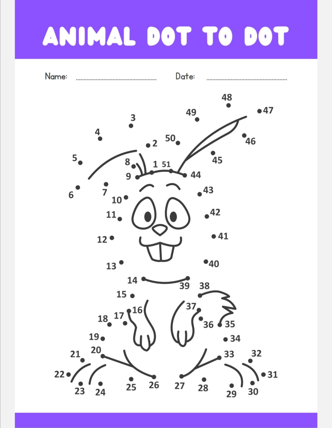 Educational Games for Kids - Dot-to-Dot with Animal 9 pictures pdf توصيل نقاط للأطفال مؤلف من تسع صور